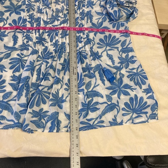 Elie Tahari Woman Floral Blue and White Tunic Plus size - Picture 5 of 7